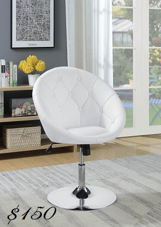 White Adjustable Stool